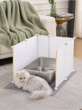 Cat Litter Box Enclosure Splash Guard – New in Box (Damaged Packaging)